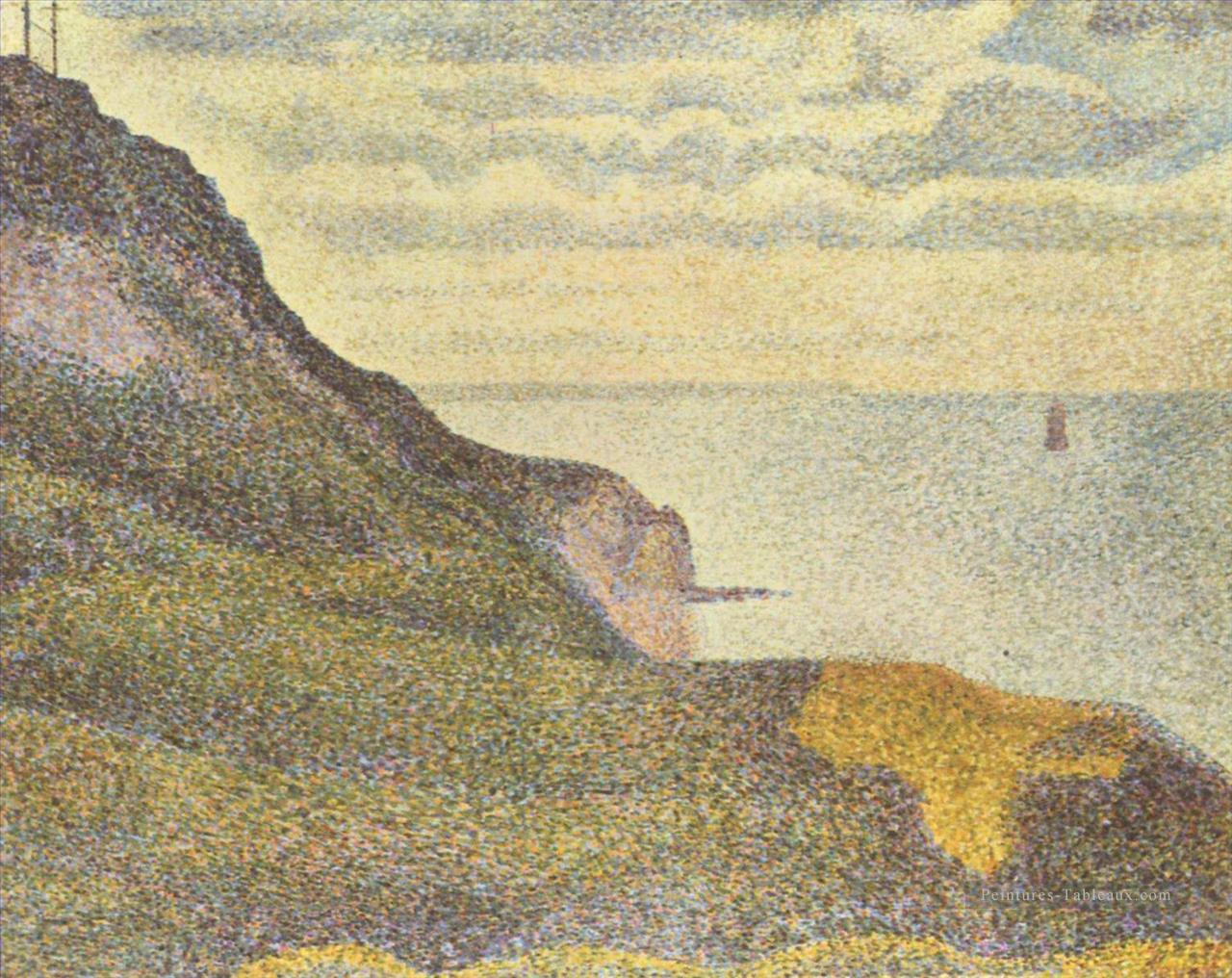 Port en Bessin les sémaphores et les falaises 1888 Peintures à l'huile